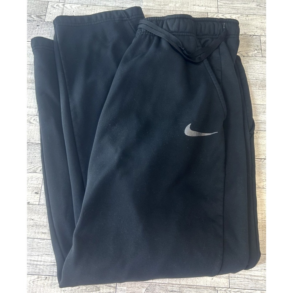 Nike Dri-FIT Fleece Joggers Mens Black Athletic Pants Swoosh Training Gym XLARGE